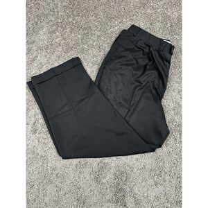 VTG Ralph Lauren Dress Pants Mens 40x30 Black Pleated Cuffed Trousers Classic